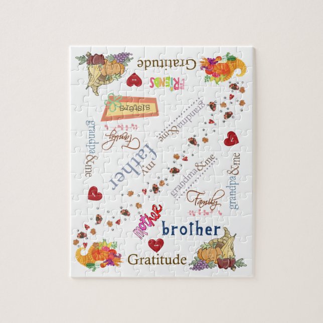 Feliz Dia de Ação de Graças Quebra-cabeça (Vertical)