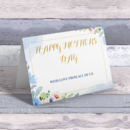 Feliz dia de as mães Branco e Azul Simples, elegív