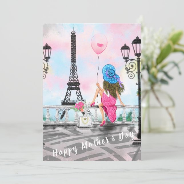 Feliz Dia de as mães com Balão (Em pé/Frente)