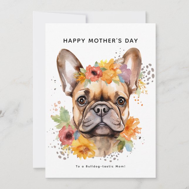Feliz Dia de as mães do Cão | Buldogue francês (Frente)