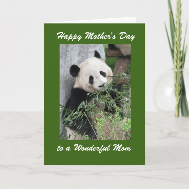 Feliz Dia de as mães Mãe Cartão de Saudação Panda  (Frente)