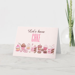 Feliz Dia de Bolo para o Cartão de Aniversário do