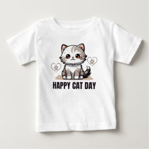 Feliz dia de gato, bebê T-Shirt