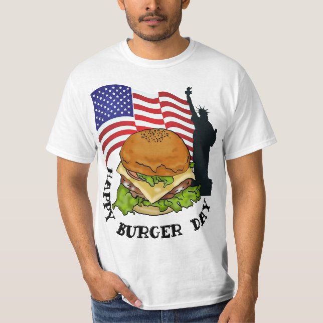 Feliz dia de hambúrguer T-Shirt (Frente)