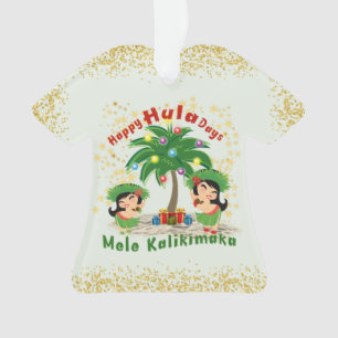 Feliz Dia de Hula 3 Ornamento de Camisas