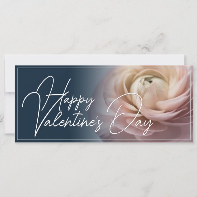 Feliz dia de os namorados com rosa grande (Frente)