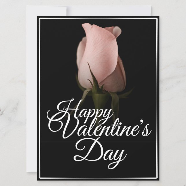 Feliz dia de os namorados com rosa rosa (Frente)