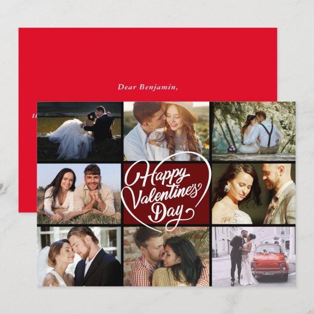 Feliz dia de os namorados de Colagem de Fotos (Frente/Verso)