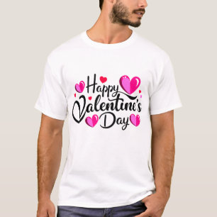 Feliz dia de os namorados de tipografia de T-Shirt