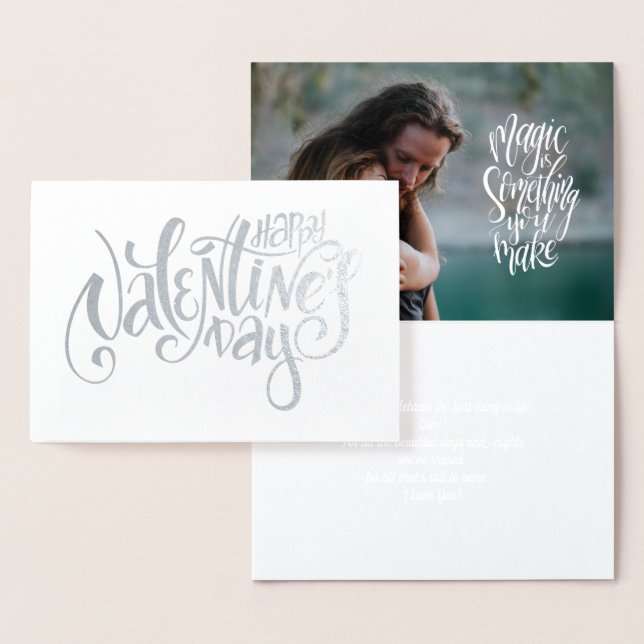 Feliz dia de os namorados Luxury Cartão com fotos  (Exibição)