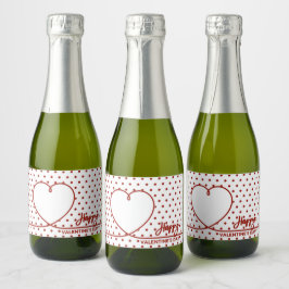 Feliz dia de os namorados Mini Vinho Espelho Rótul
