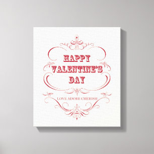 Feliz dia de os namorados Vintage com canvas esten