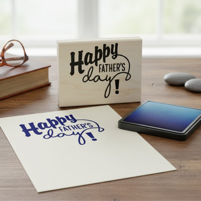 Feliz Dia de os pais! Carimbo de borracha (Happy Father's Day! Rubber Stamp)