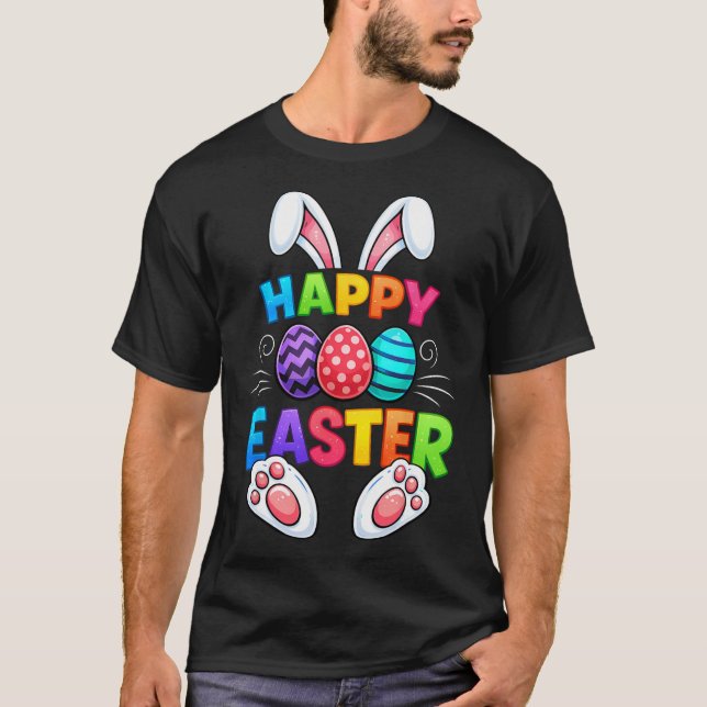 Feliz Dia de Páscoa Meninas Meninos Camisas de Pás (Frente)
