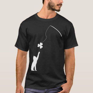 Feliz Dia de São Patrício Camiseta de Gato Trevo d