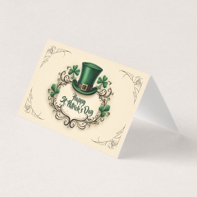 Feliz Dia de São Patrício Design de Trevo (Frente)