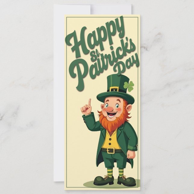 Feliz Dia de São Patrício Leprechaun Fofo (Frente)