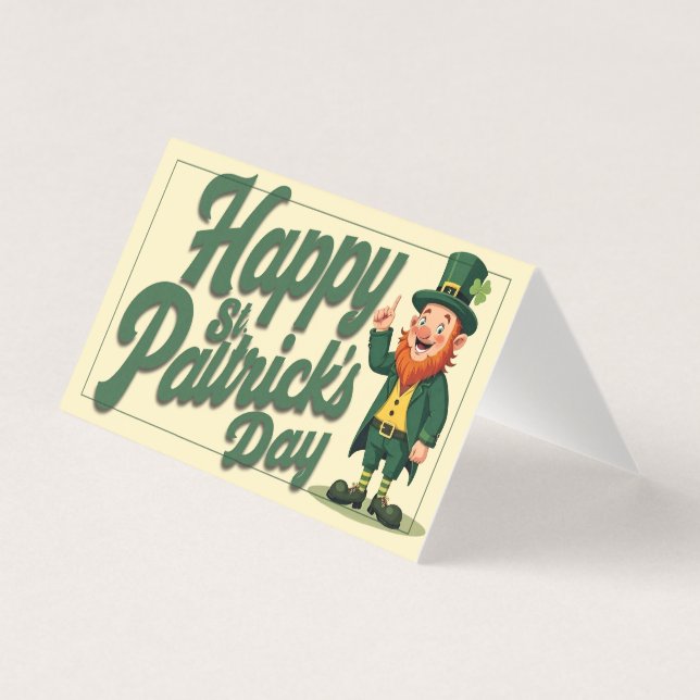 Feliz Dia de São Patrício Leprechaun Fofo (Frente)
