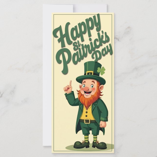 Feliz Dia de São Patrício Leprechaun Fofo (Frente)