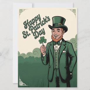 Feliz Dia de São Patrício Leprechaun Vintage
