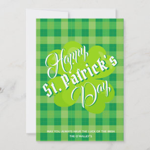 Feliz Dia de São Patrício Tartã Verde Trevo Sortud