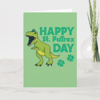 Feliz Dia de St. Patrex Trex Cartão de Piada do St