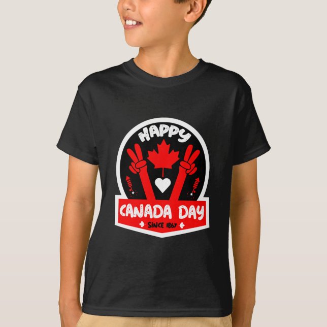 Feliz dia do Canadá, 1 de julho, T-Shirt (Frente)