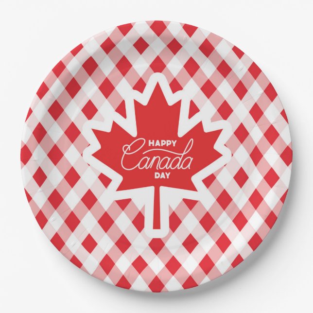 Feliz Dia do Canadá. Prato de Papel (Frente)