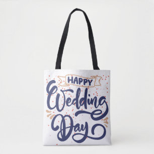 Feliz Dia do Casamento Tote Bag - Presente Românti