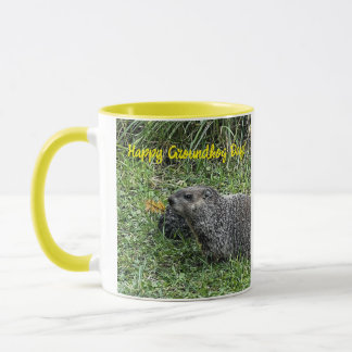 Feliz Dia do Marmota, canecas personalizadas.