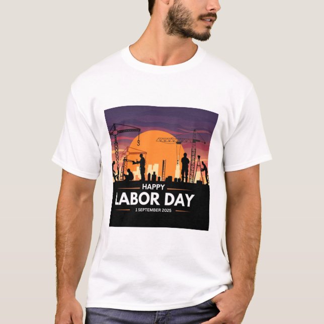 Feliz Dia do Trabalho 2025 T-Shirt (Frente)