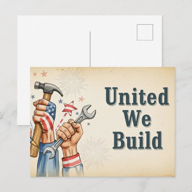 Feliz Dia do Trabalho Cartão Postal (Frente/Verso)