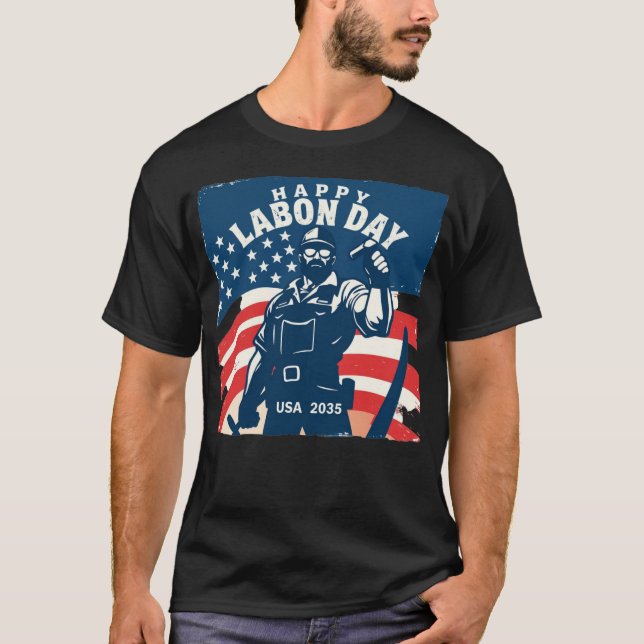 Feliz Dia do Trabalho EUA 2035 T-Shirt - Patriótic (Frente)
