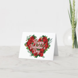 Feliz Dia dos Namorados Cartão de Coração de Rosas