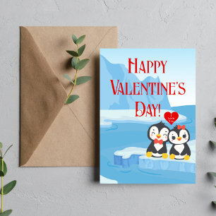 Feliz Dia dos Namorados Casal de Pinguins