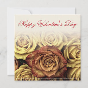 Feliz dia dos namorados com buquê de rosas amarela