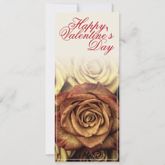 Feliz dia dos namorados com buquê de rosas amarela (Frente)