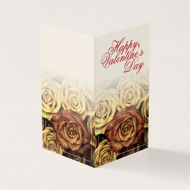 Feliz dia dos namorados com buquê de rosas amarela (Exterior)