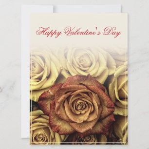 Feliz dia dos namorados com buquê de rosas amarela