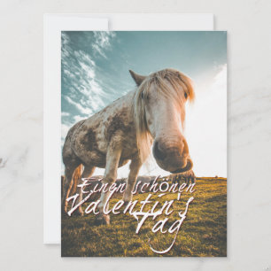 Feliz dia dos namorados com cavalo olhando