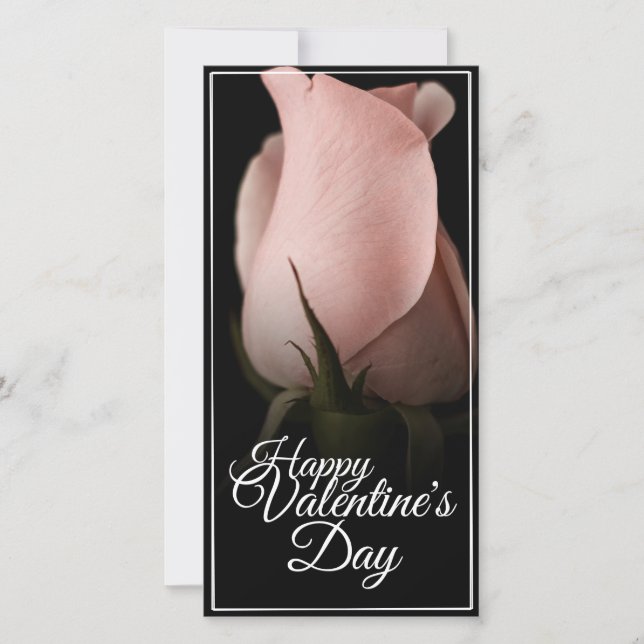 Feliz Dia dos Namorados com rosa rosa (Frente)