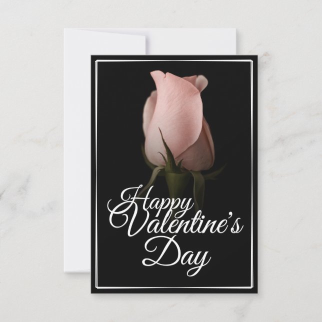 Feliz Dia dos Namorados com rosa rosa (Frente)