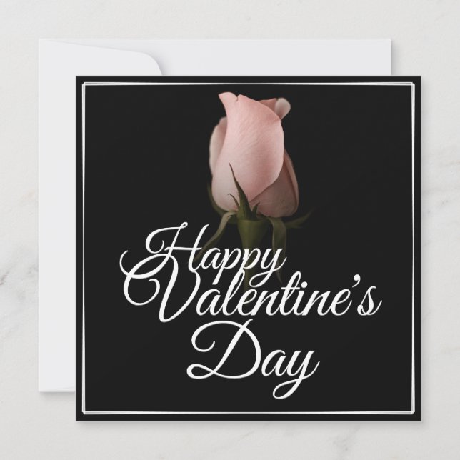 Feliz Dia dos Namorados com rosa rosa (Frente)