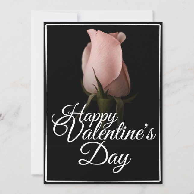 Feliz Dia dos Namorados com rosa rosa (Frente)