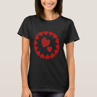 Feliz Dia dos Namorados Coração Vermelho Camiseta