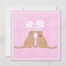 Feliz Dia dos Namorados Golden Dogs Flat Card