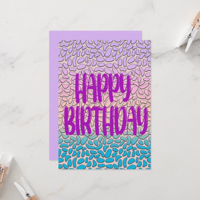 Feliz Dia e Cartão de Aniversário de Ano Feliz (Frente/Verso In Situ)