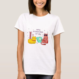 Feliz Dia Internacional do Gato Camiseta de Amante