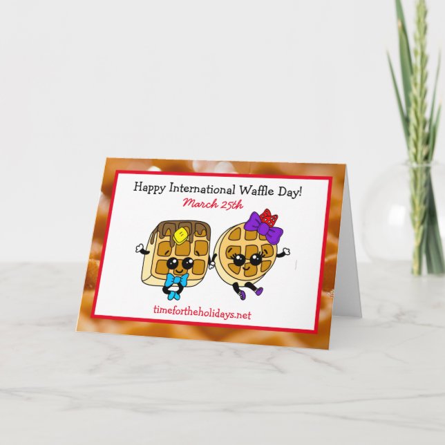 Feliz Dia Internacional do Waffle + Cartão de Rece (Frente)