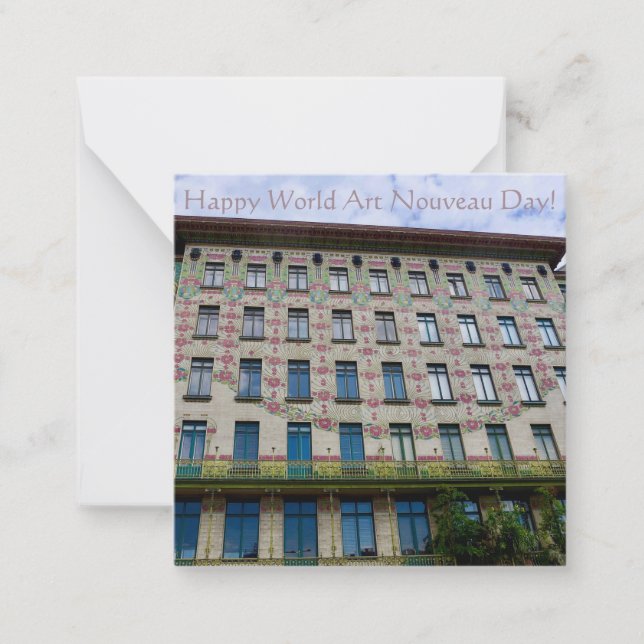 Feliz Dia Mundial de Arte Nouveau! Cartão de Notas (Frente)